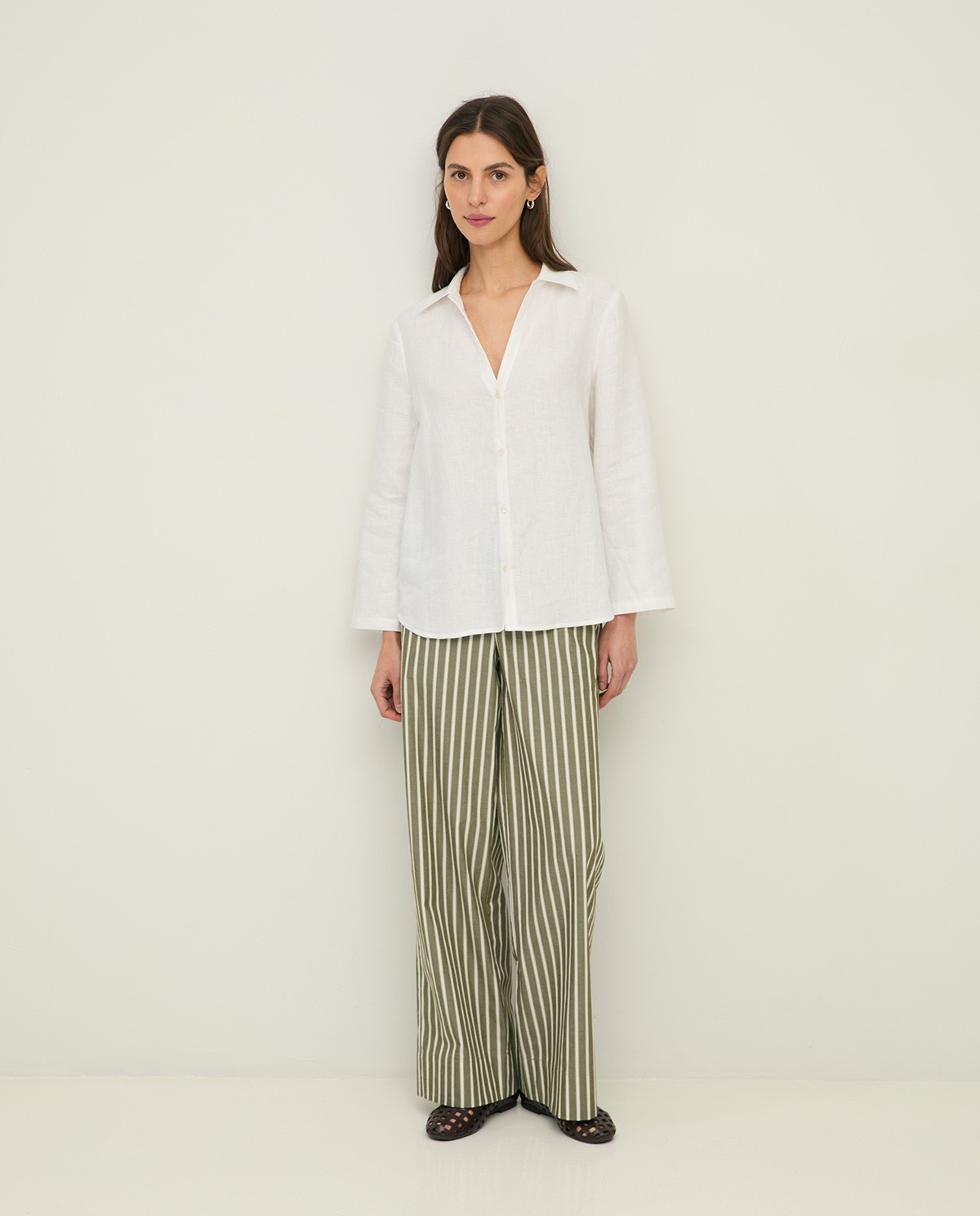 Wide-leg poplin trousers|Yerse 4