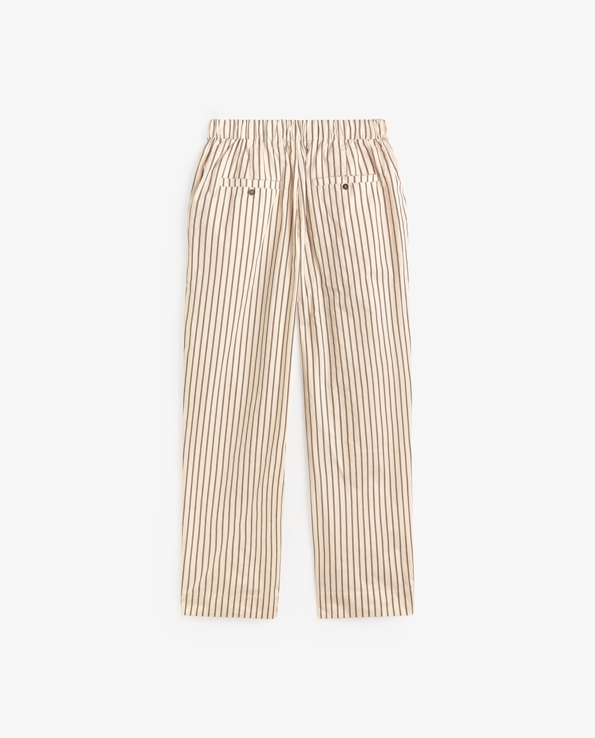 Pantalón recto popelín rayas en color crudo, vista frontal con detalle del tejido 7
