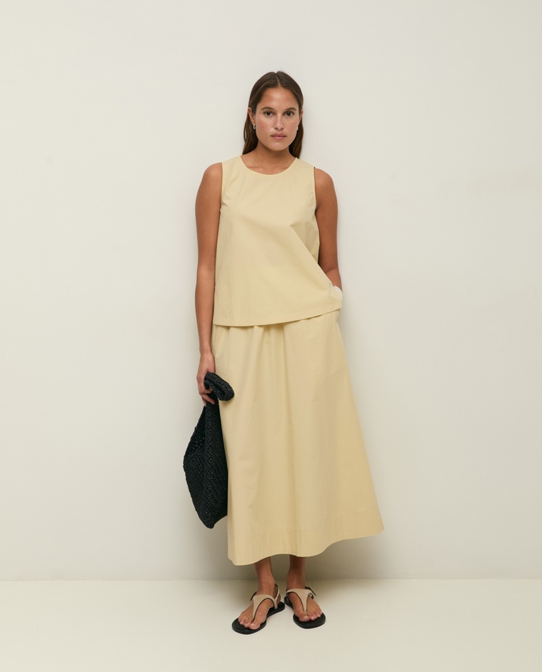 Long cotton poplin skirt|Yerse