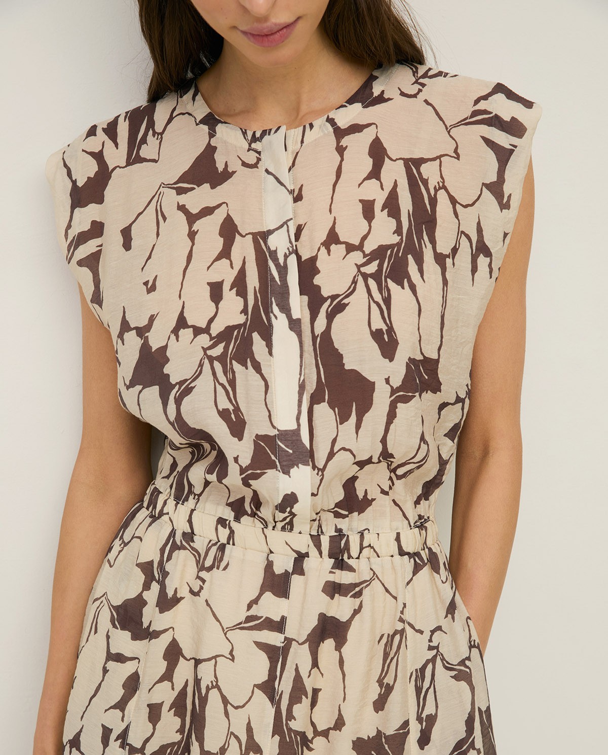 Vestido gasa fluido estampado flores