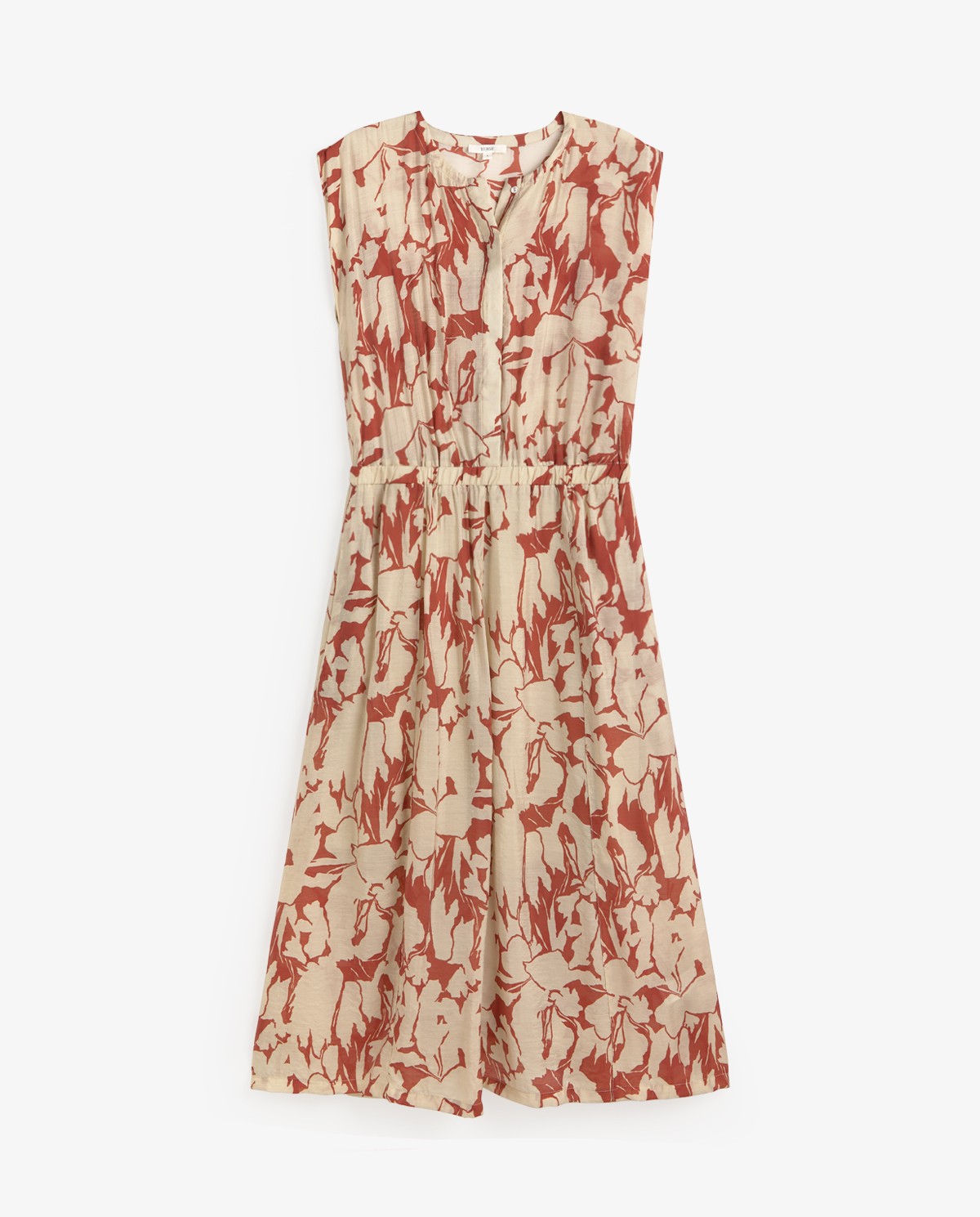 Vestido gasa fluido estampado flores