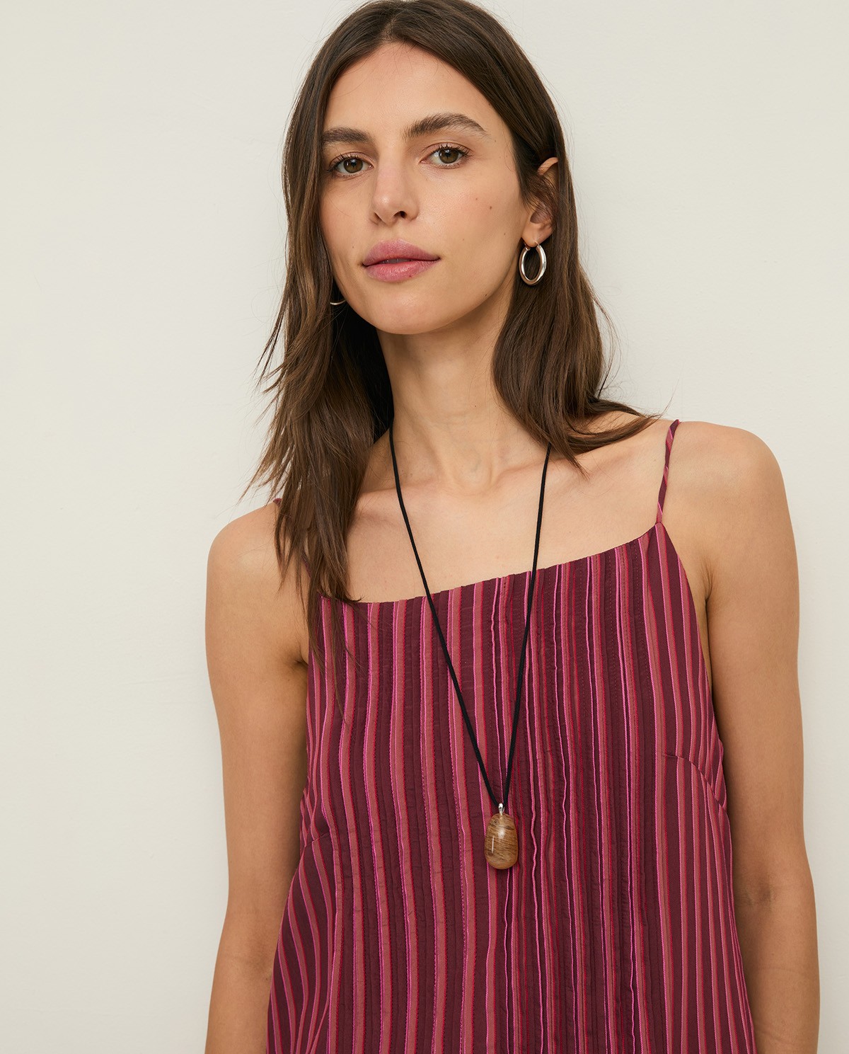 Striped midi camisole dress|Yerse 3
