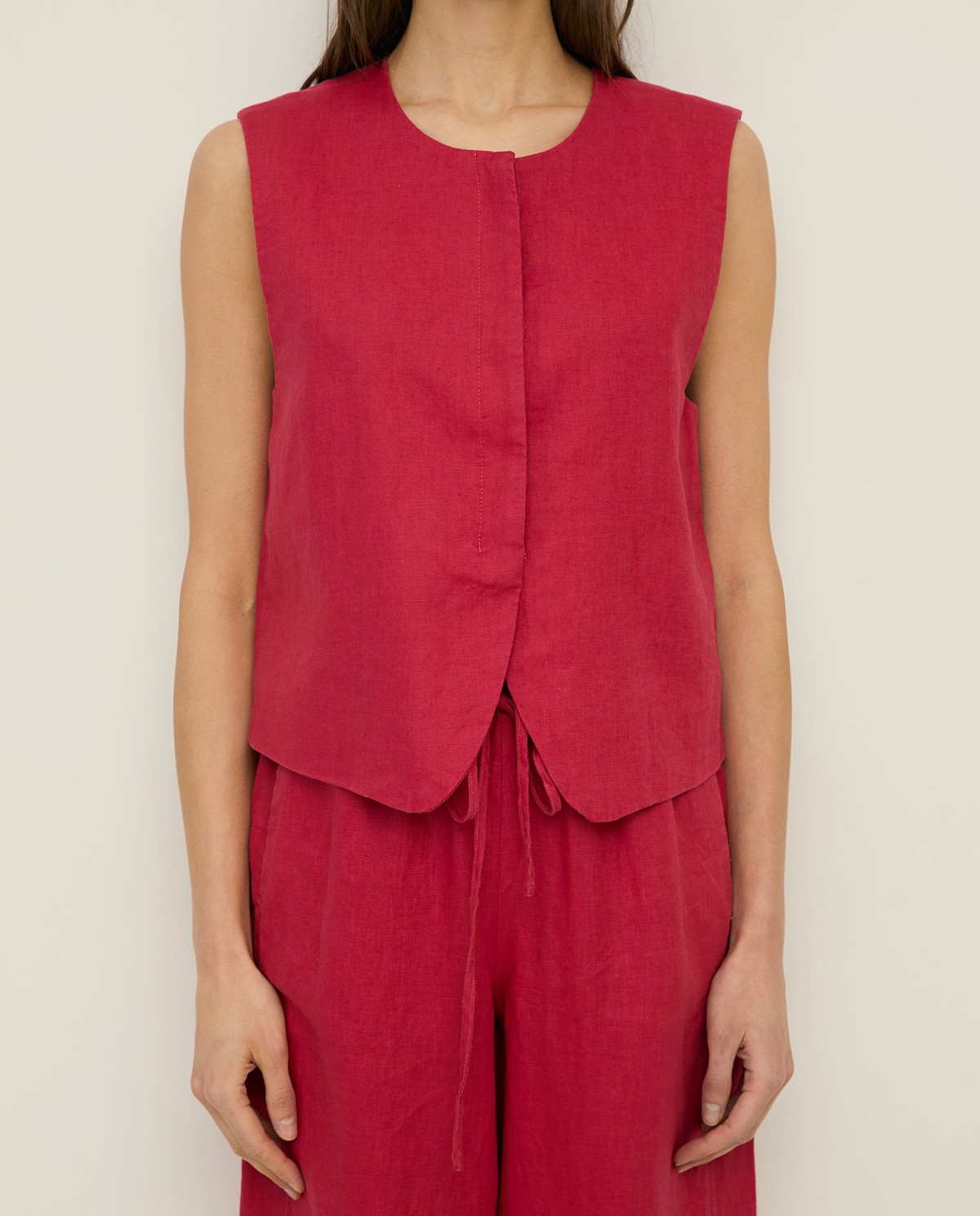 Chaleco traje lino 