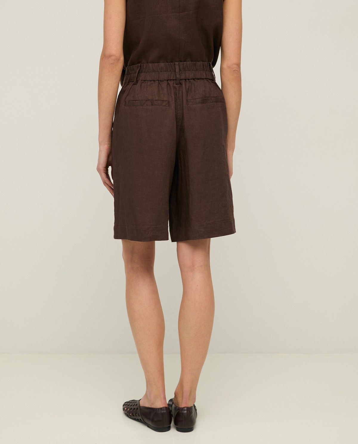 100% linen Bermuda shorts|Yerse 5