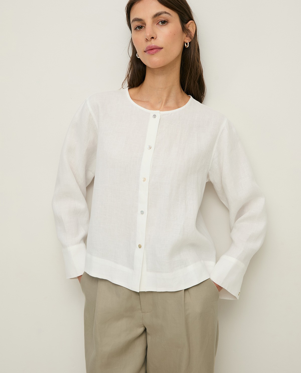 Long-sleeve hemp blouse|Yerse 2