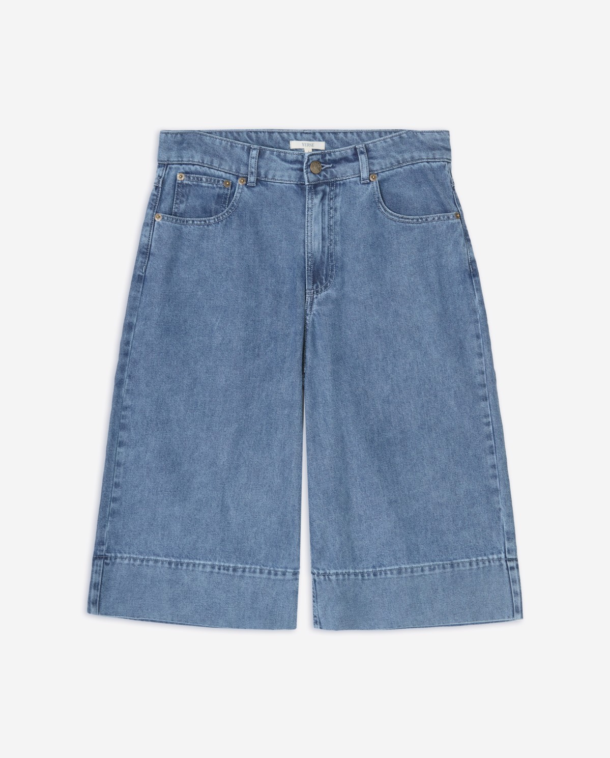 Organic-cotton denim Bermuda shorts|Yerse 1