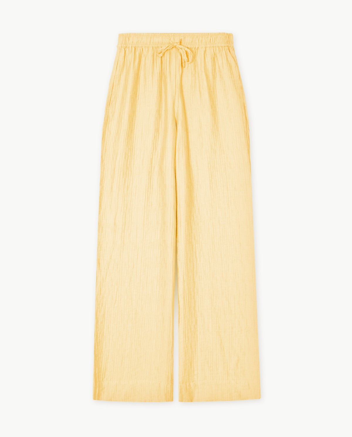 Pantalón fluido wide leg efecto arrugado