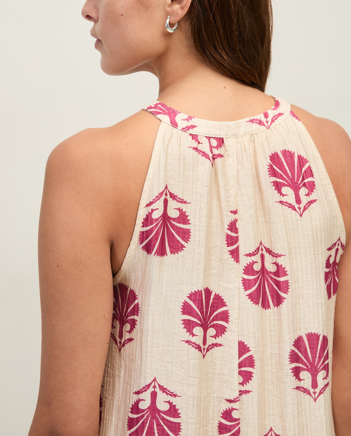 Long print dress with shirring|Yerse 6