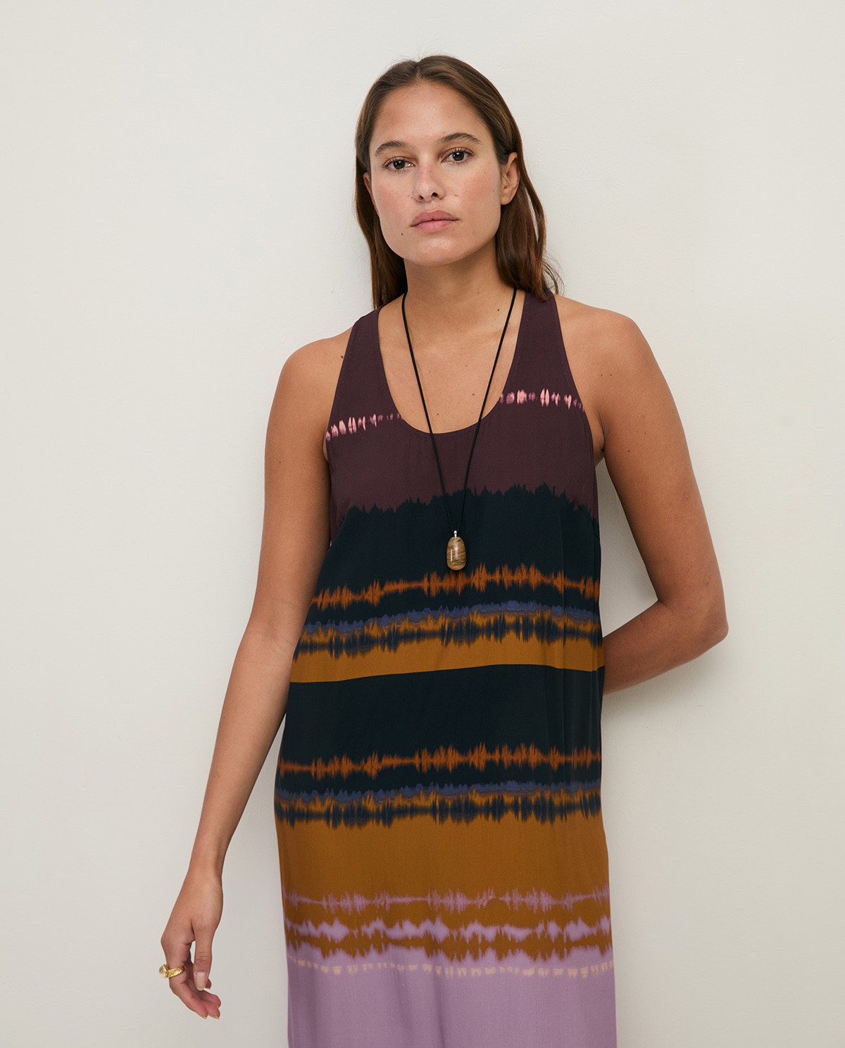Vestido midi efecto tie-dye