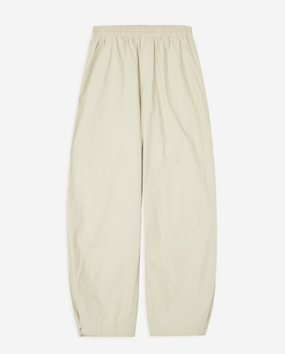 Pantalón algodón con botón en bajo en color verde aguamarina, vista frontal con detalle del tejido 10