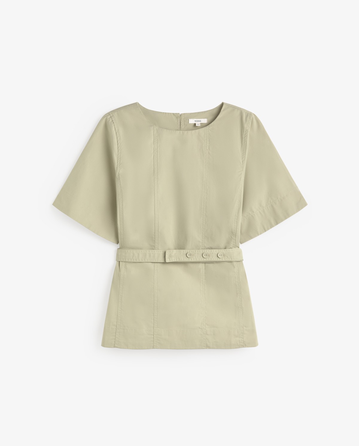 Blusa popelín cuello redondo