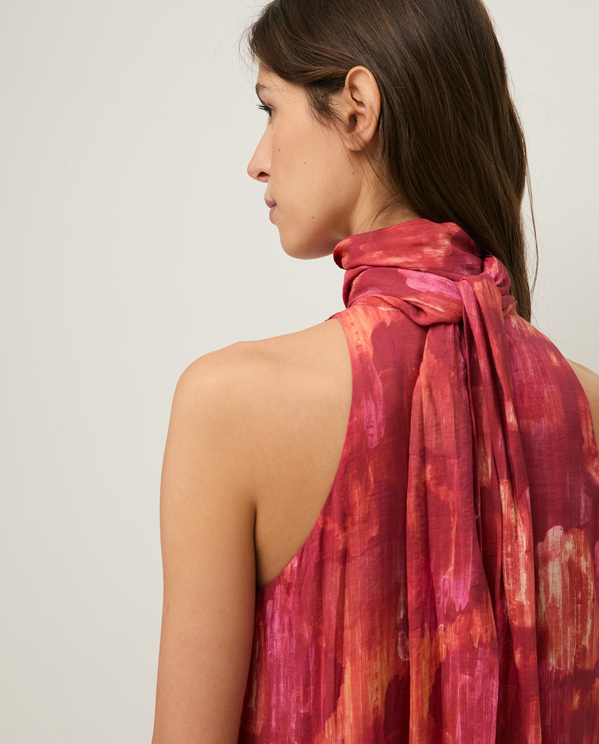 Long halter dress with bow|Yerse 3