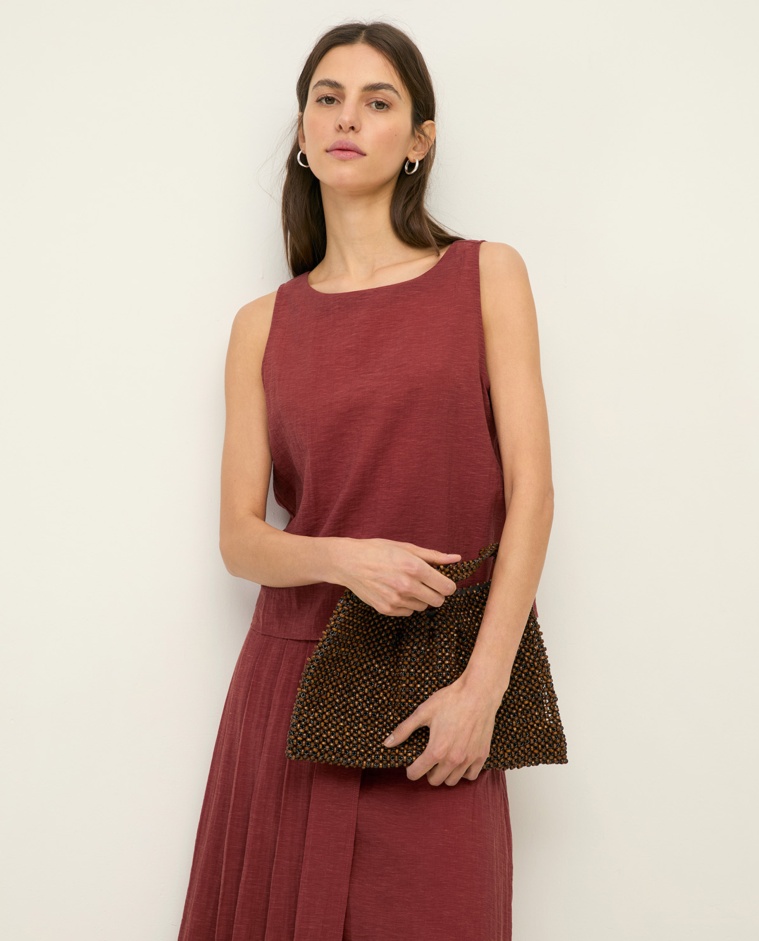 Bateau-neck sleeveless top|Yerse