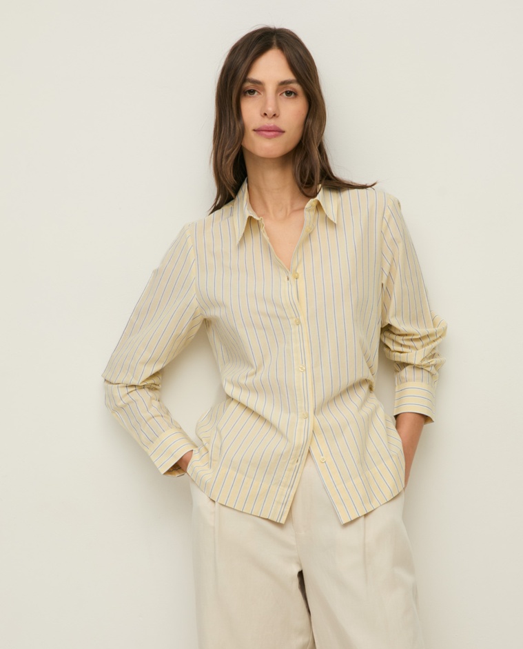 Regular-fit striped organic-cotton shirt|Yerse