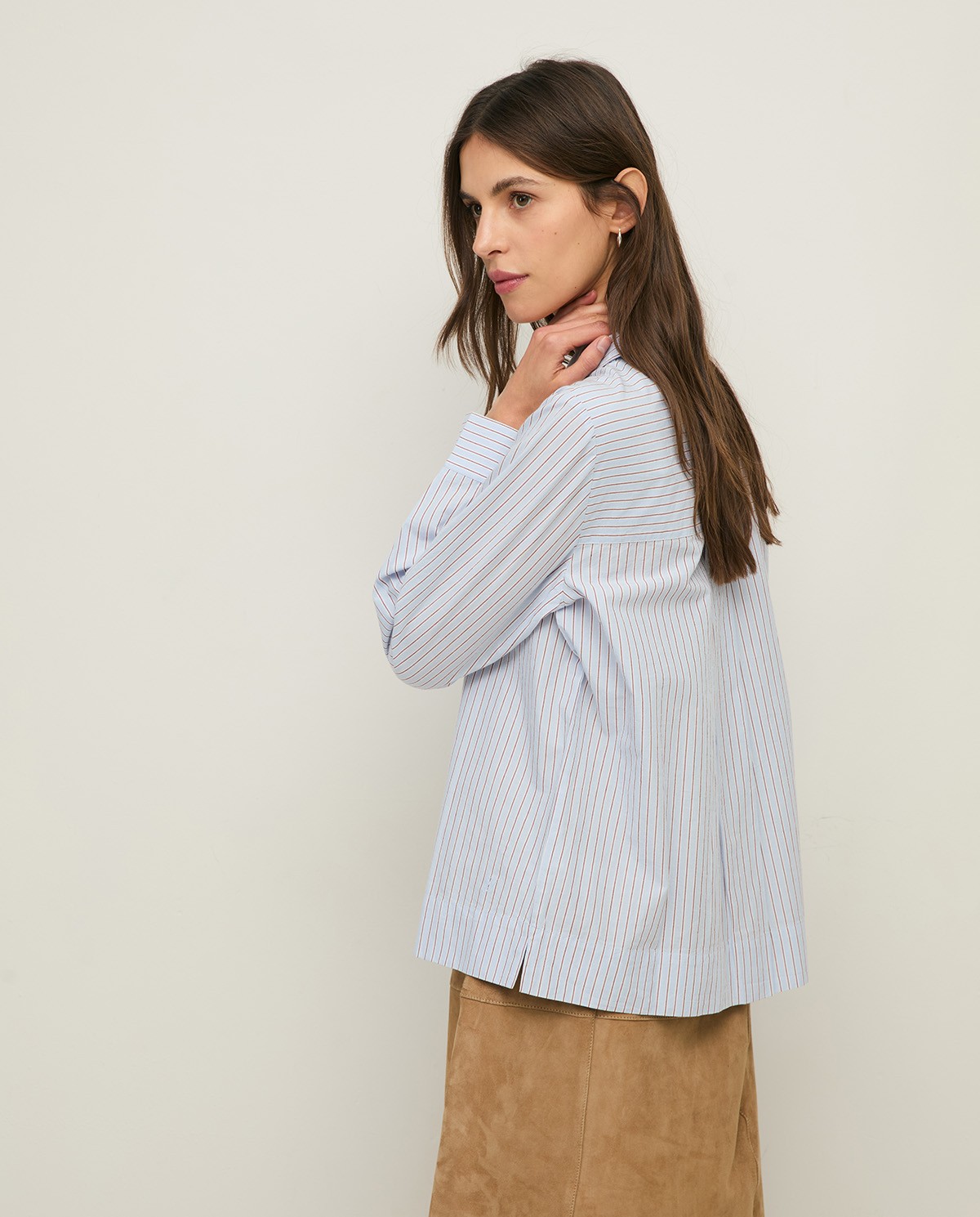 Camisa regular fit cotó orgànic ratlles|Yerse 3