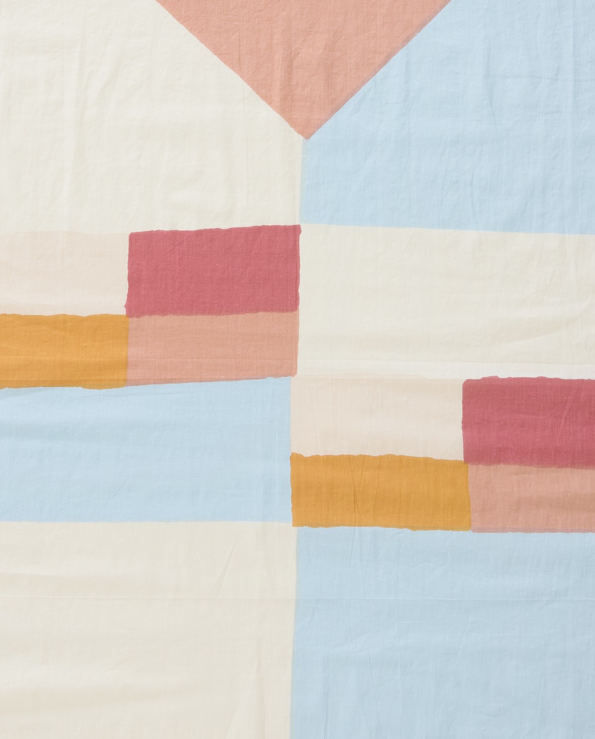 Fular estampado algodón en color azul, vista frontal con detalle del tejido 5