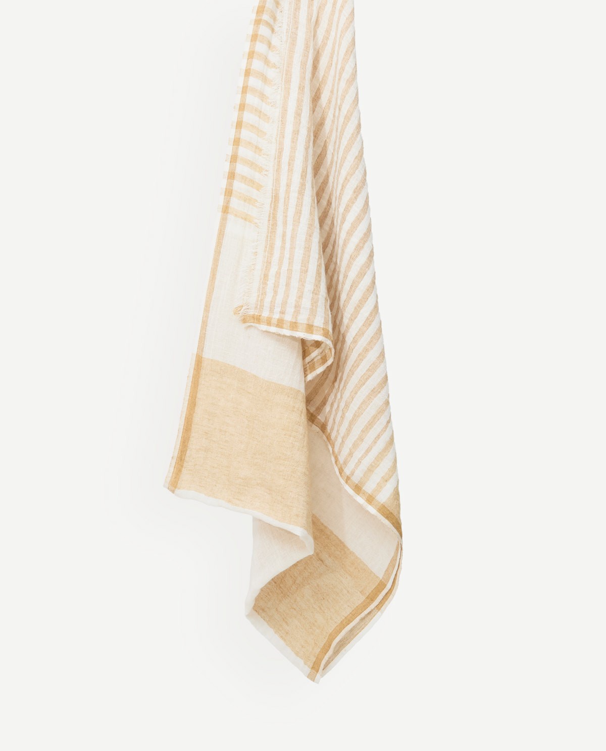 Striped linen-cotton foulard|Yerse