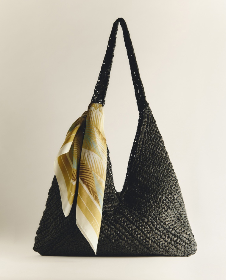 Woven-raffia hobo bag |Yerse