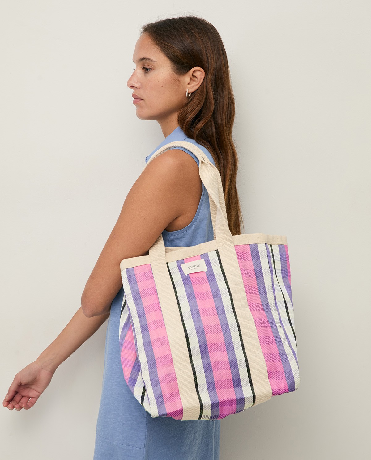 Bossa shopper ratlles teixit lleuger|Yerse