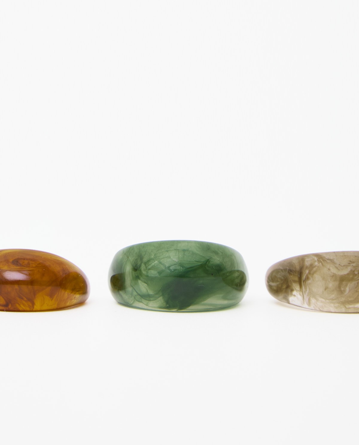 Set anillos efecto marmol y carey