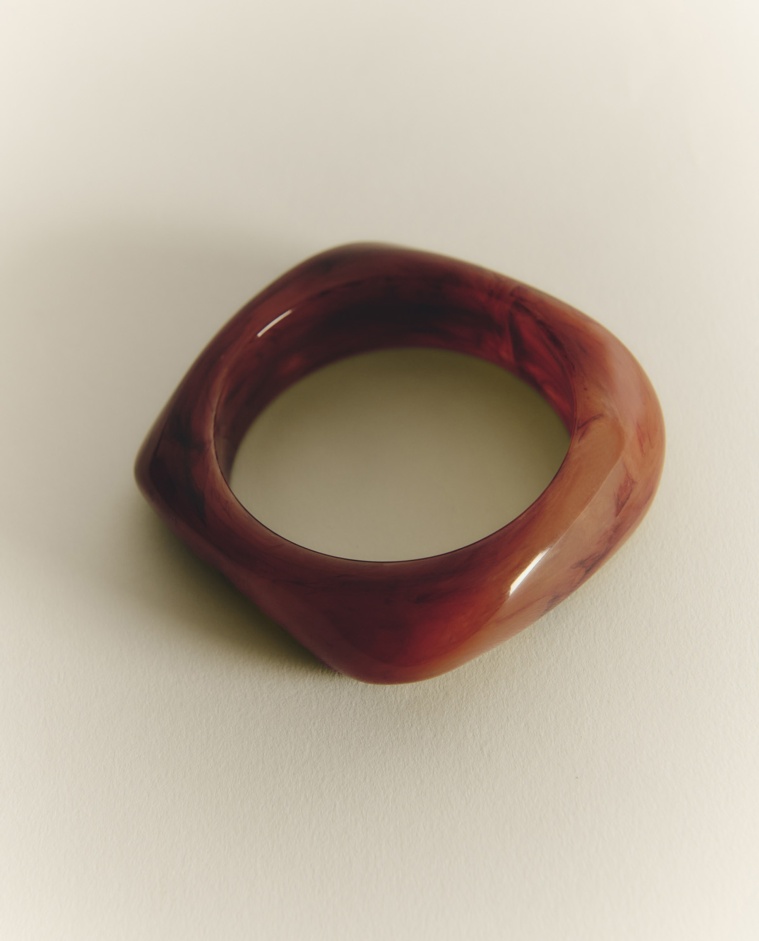 Pulsera rígida marrón marmoleado Yerse