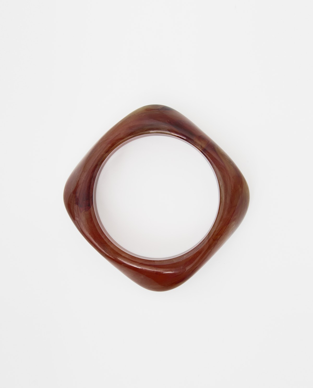 Pulsera rígida marrón marmoleado