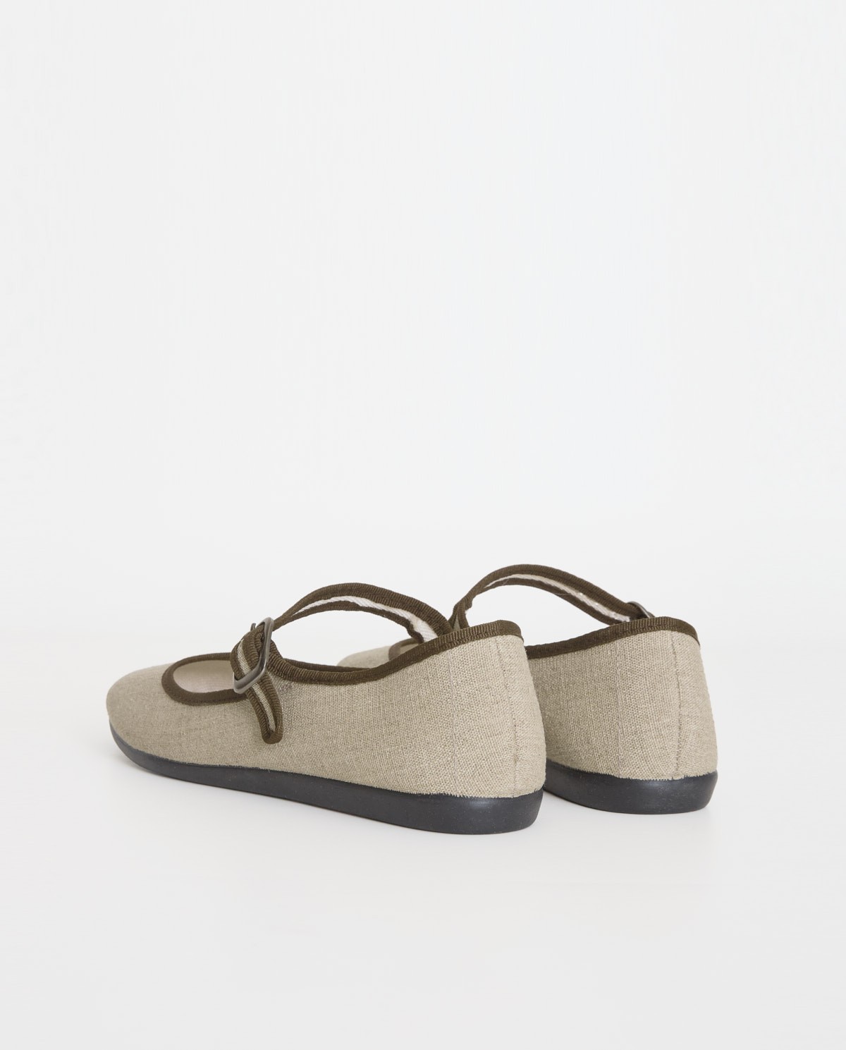 Linen ballerina flats with buckle|Yerse 2