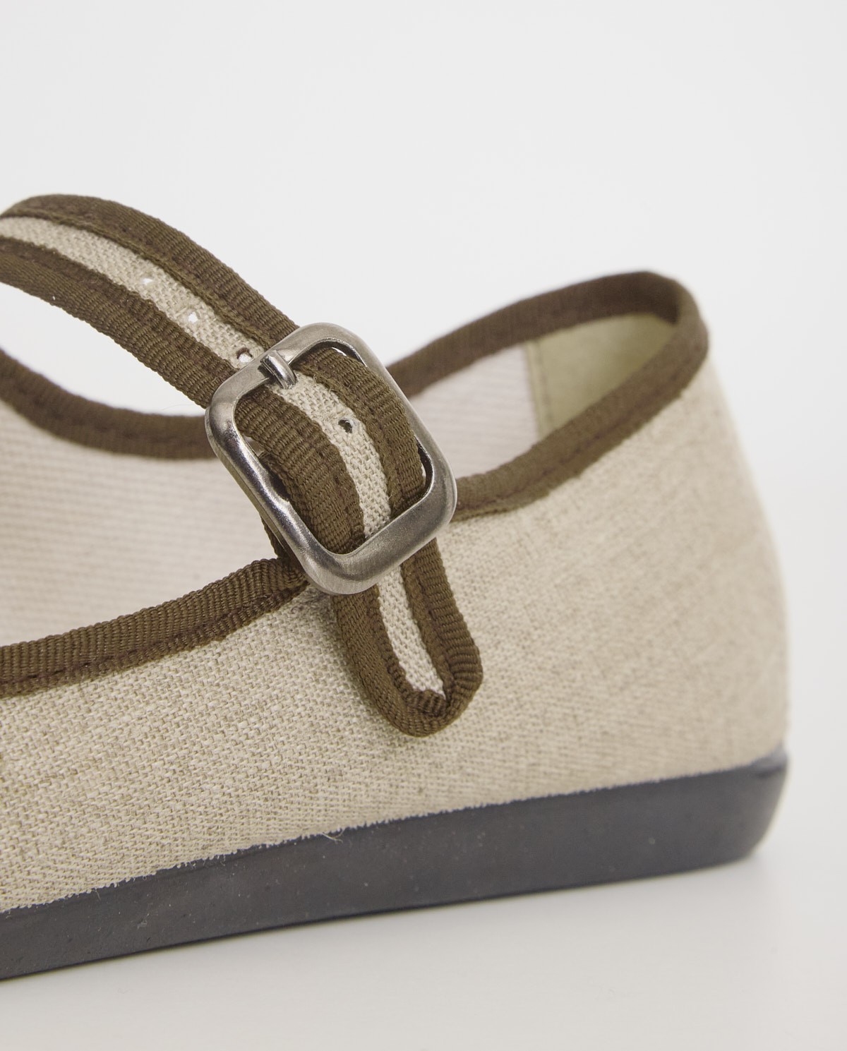 Linen ballerina flats with buckle|Yerse 4