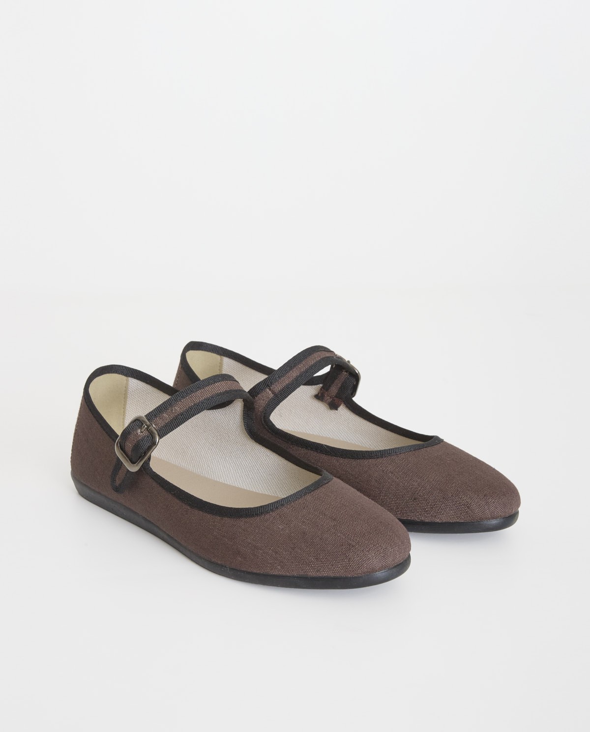 Linen ballerina flats with buckle|Yerse 1