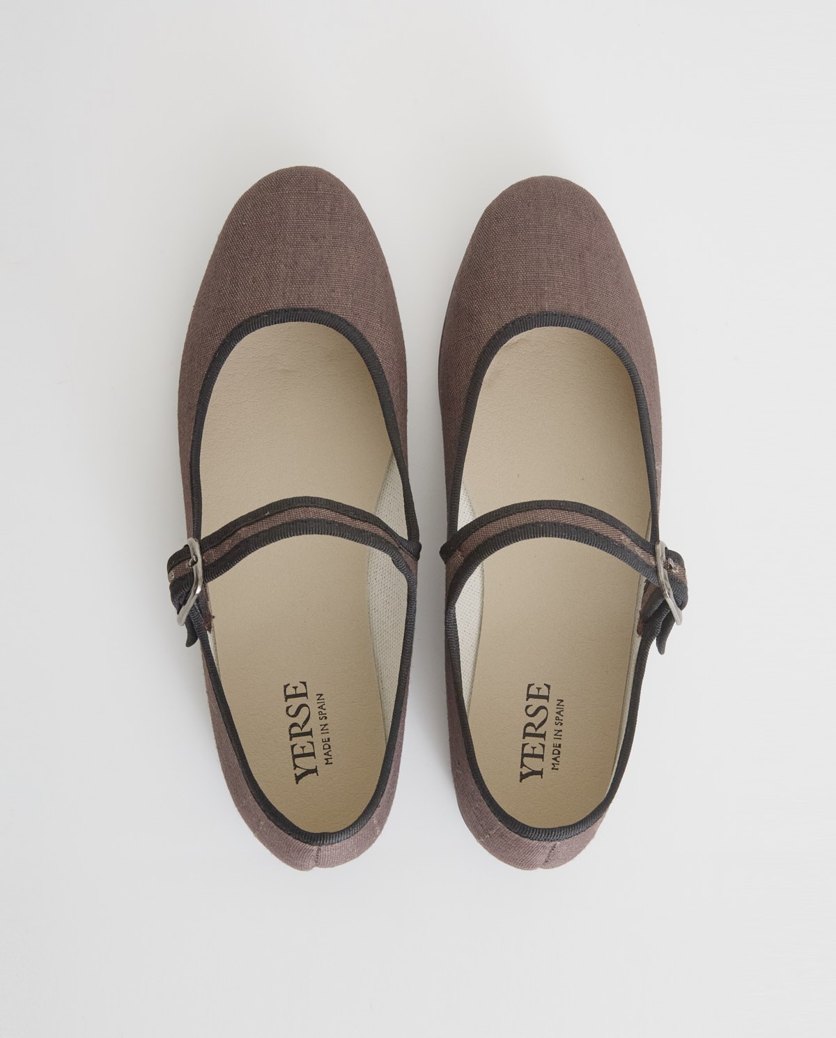 Linen ballerina flats with buckle|Yerse 3