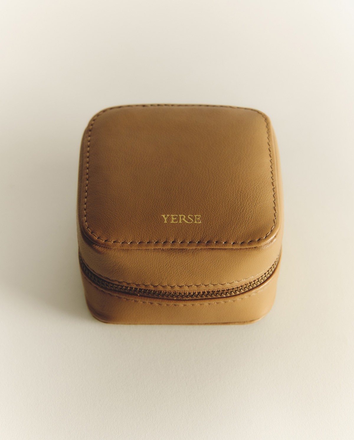 Joyero de piel camel