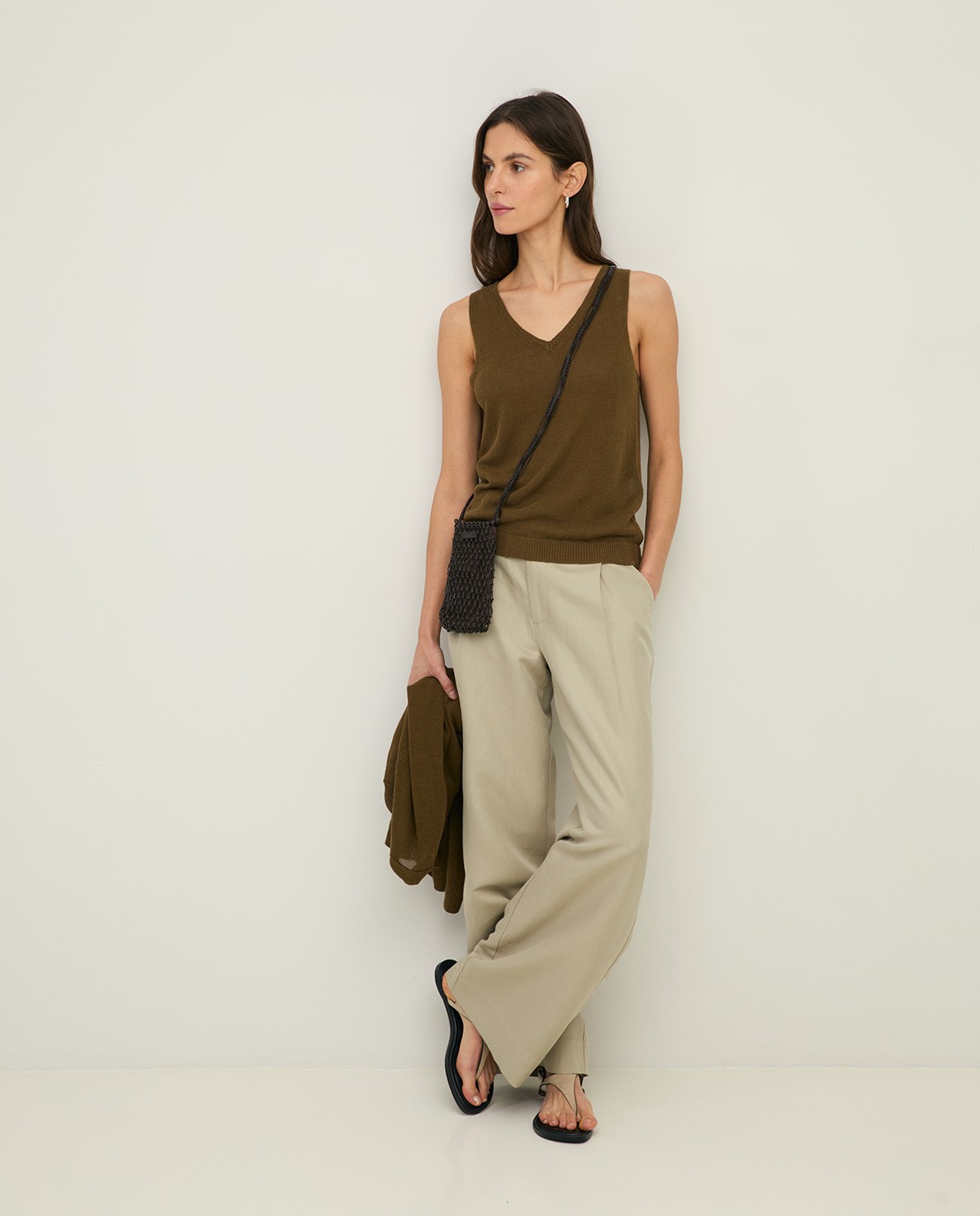 Bossa portamòbil de macramé de pell|Yerse 1