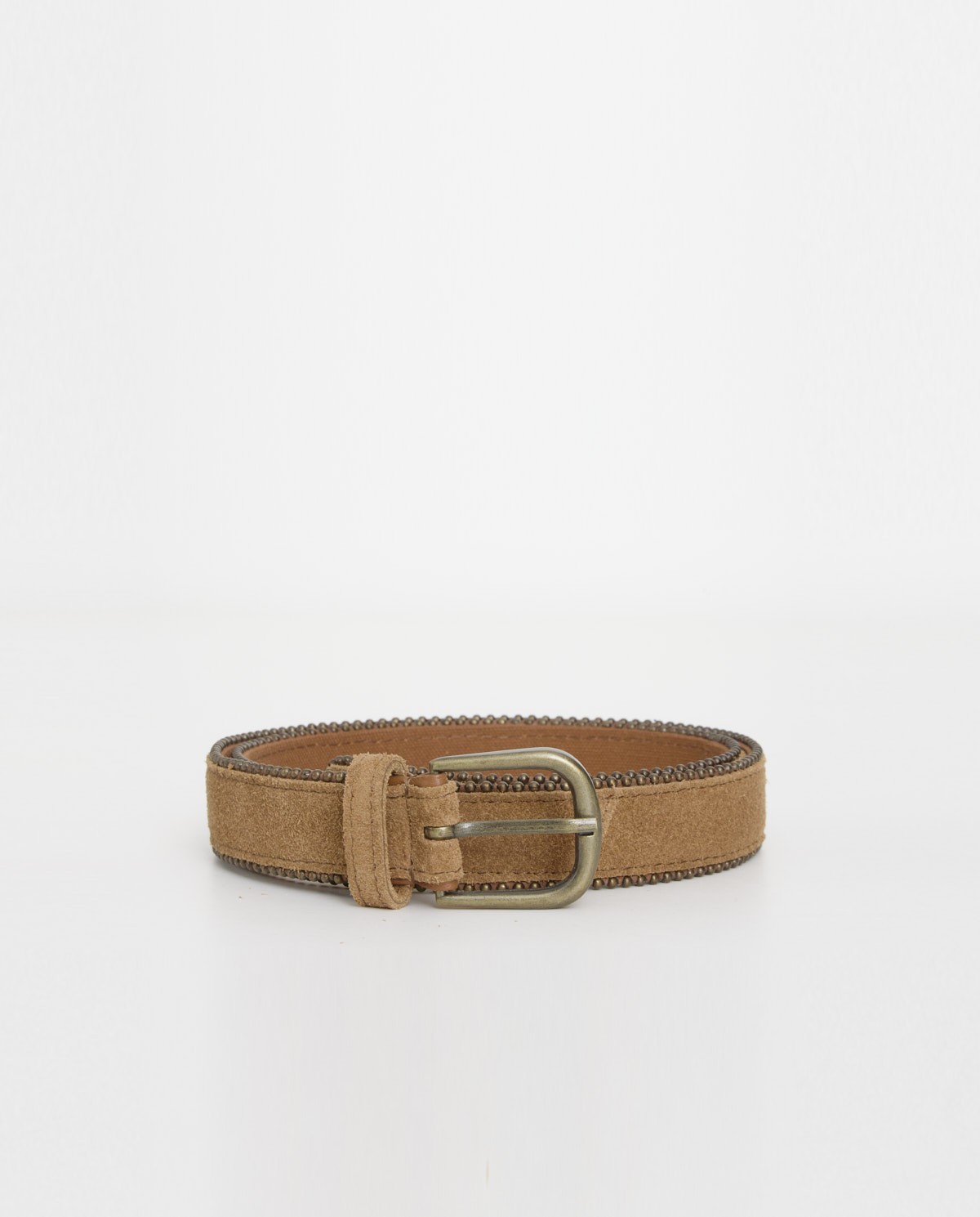 Split-leather belt with metal balls|Yerse