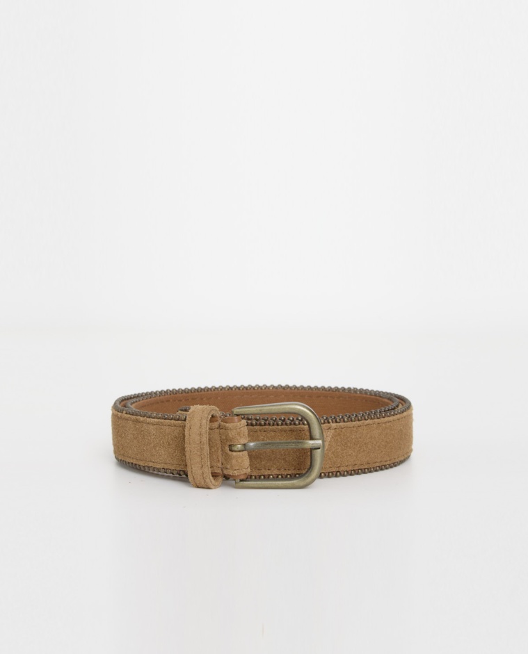 Split-leather belt with metal balls|Yerse