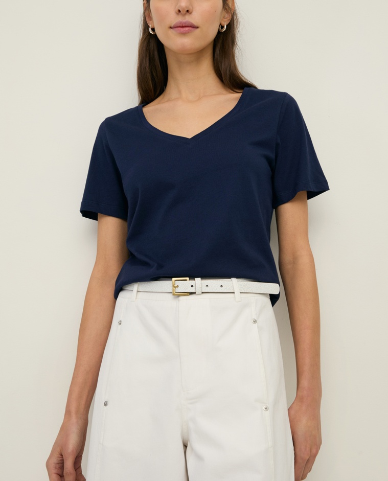 Square-buckle leather belt|Yerse