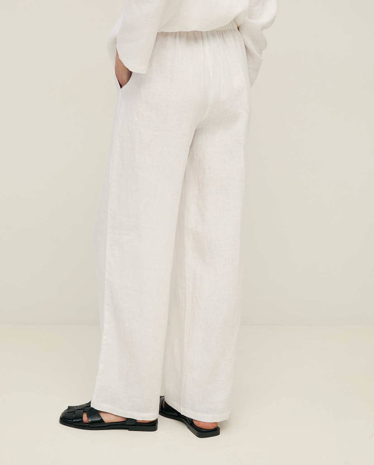 Pantalón regular fit lino