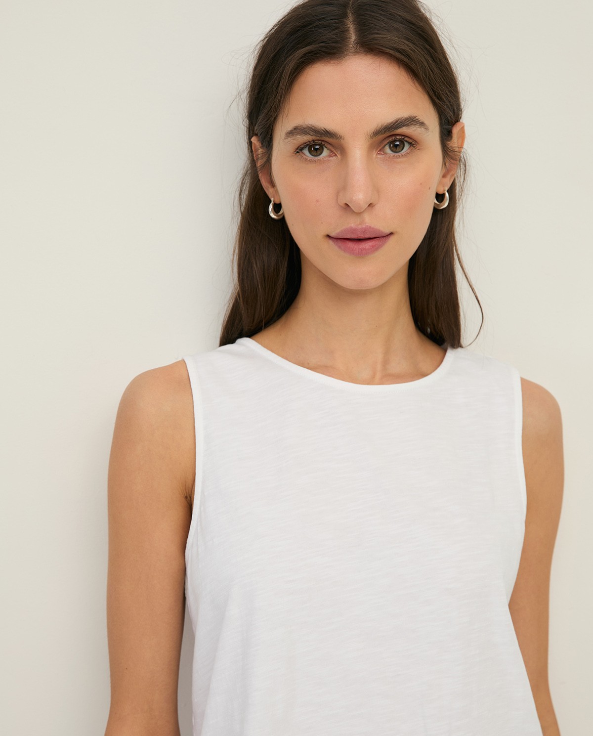 Slub-cotton top with wide straps|Yerse