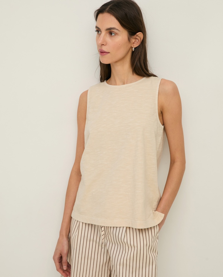 Slub-cotton top with wide straps|Yerse