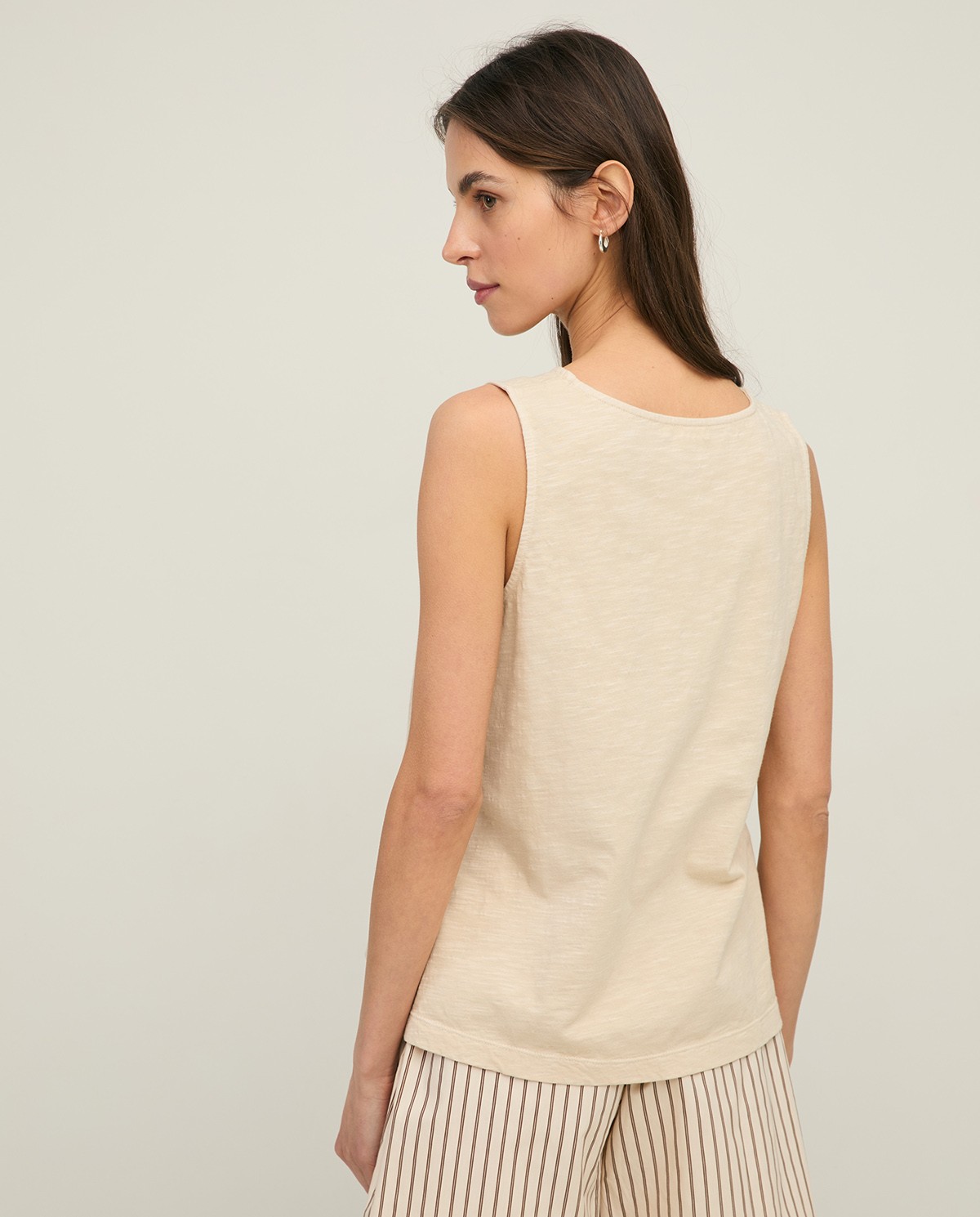 Slub-cotton top with wide straps|Yerse 4