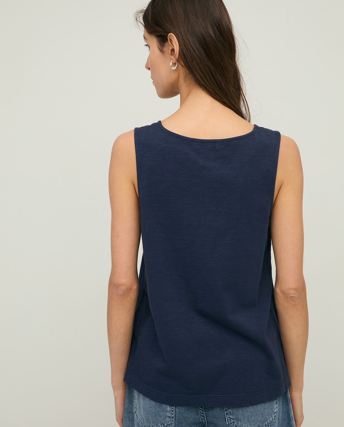 Slub-cotton V-neck top|Yerse 2