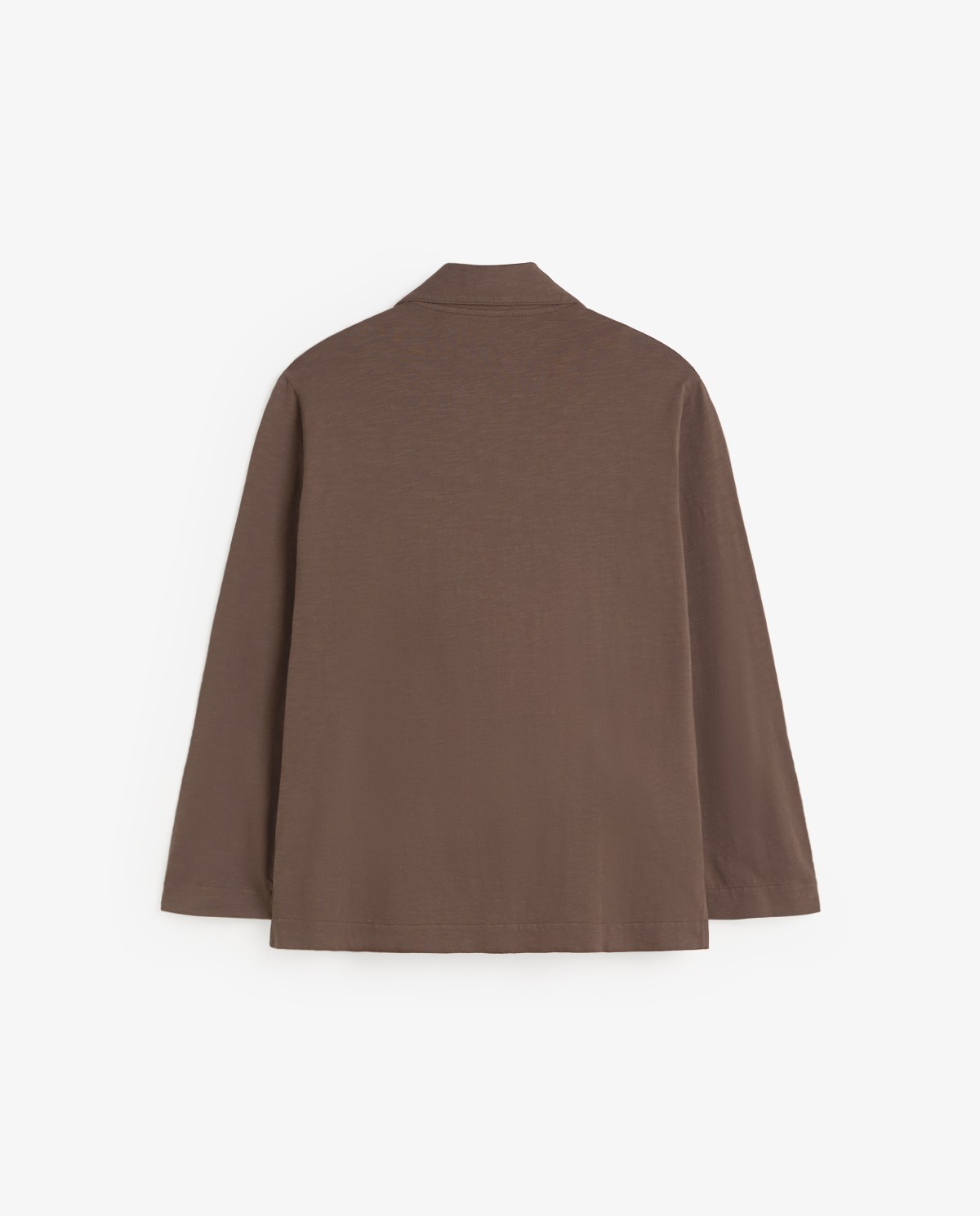 Blazer algodón flamé aberturas en color marrón, vista frontal con detalle del tejido 6