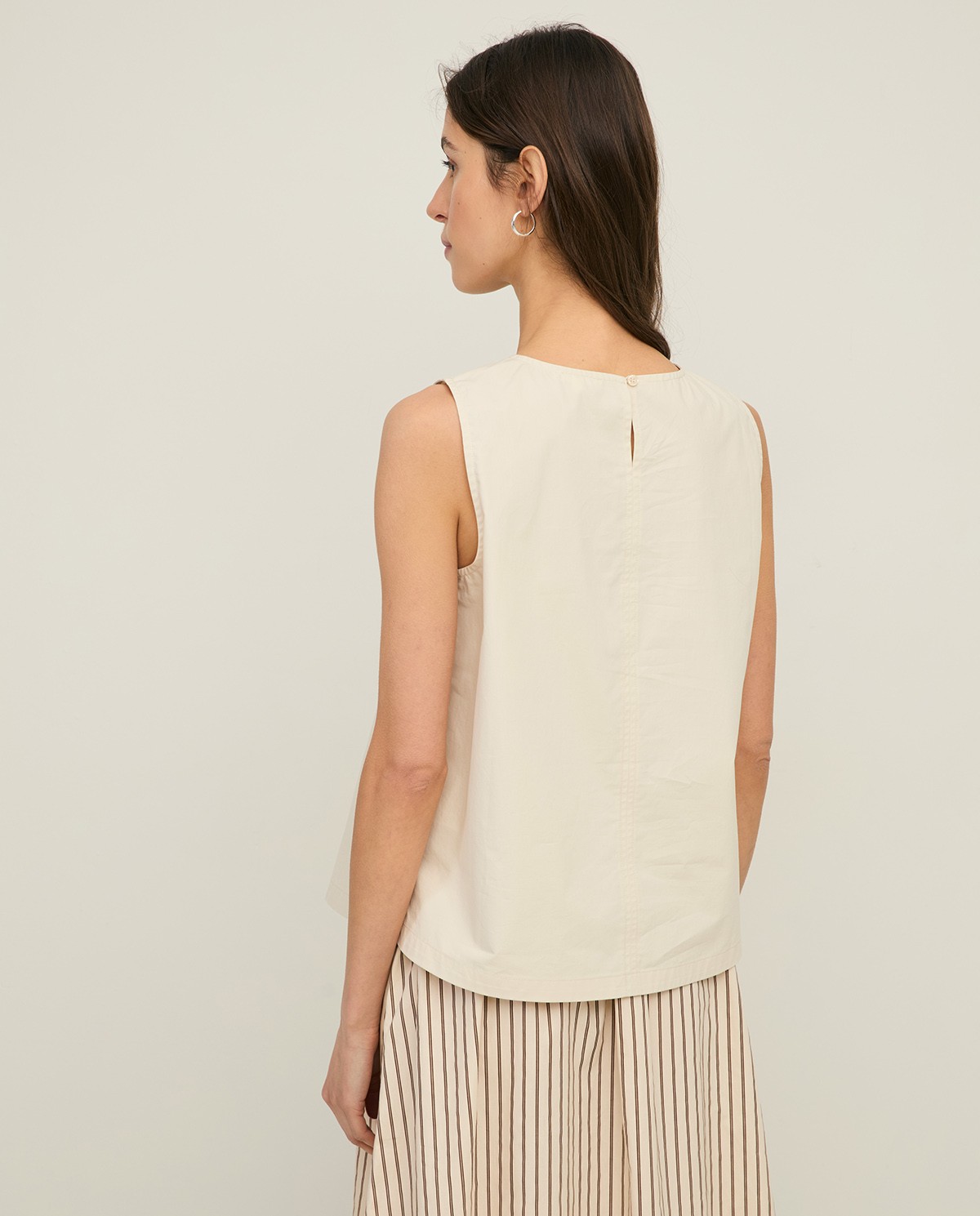 Round-neck poplin top|Yerse 5
