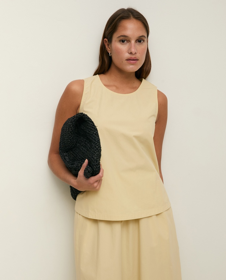 Round-neck poplin top|Yerse