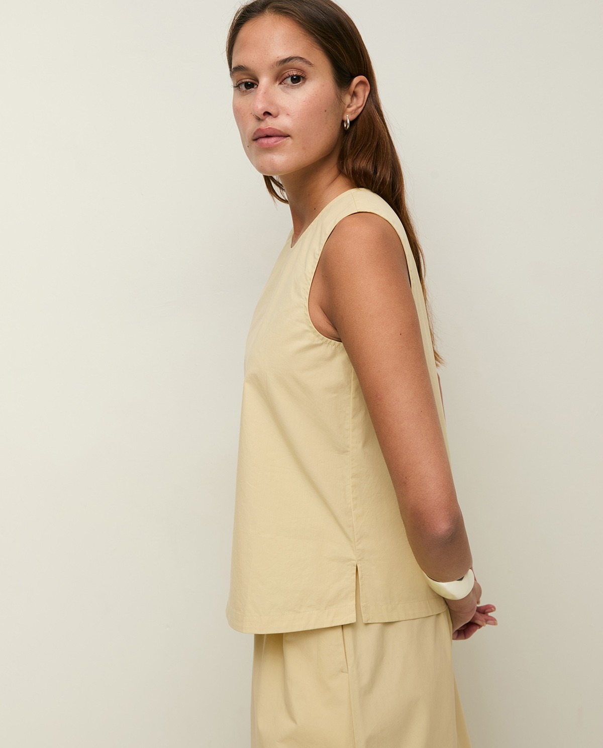 Round-neck poplin top|Yerse 1