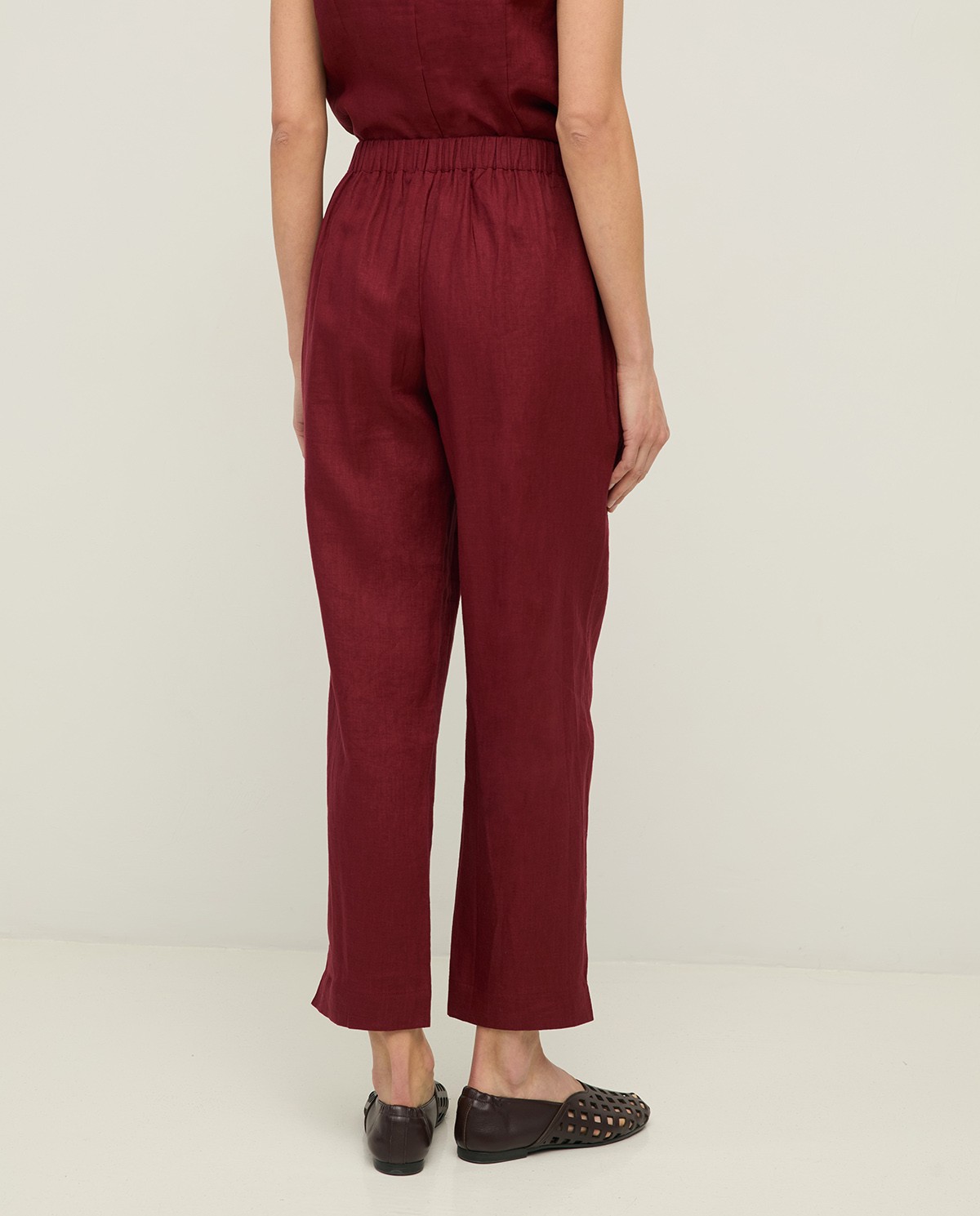 Pantalón lino recto