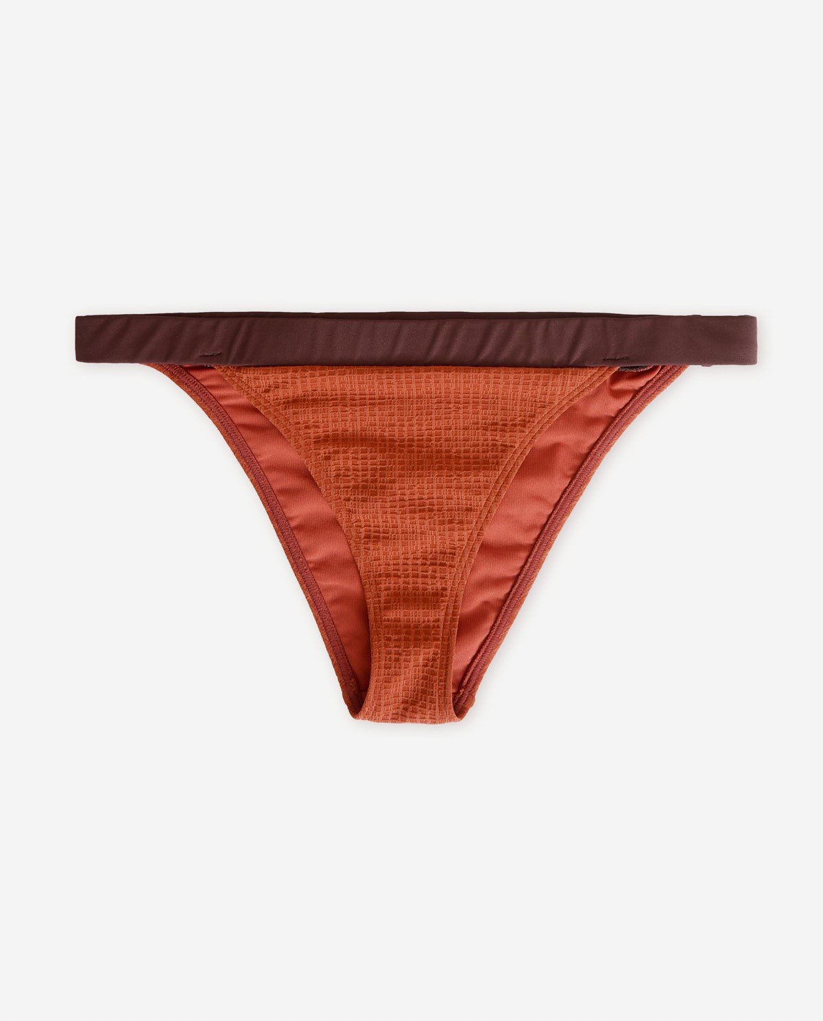 Braguita bikini bicolor en color chocolate, tejido texturizado