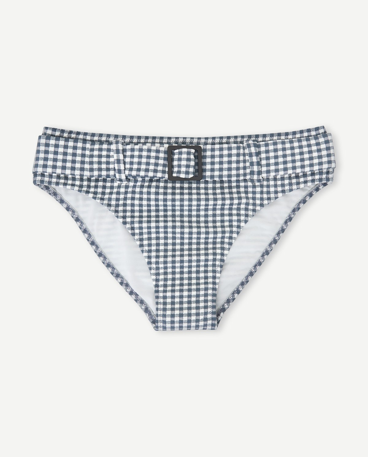 Braguita de bikini estampado cuadros Vichy azul y blanco