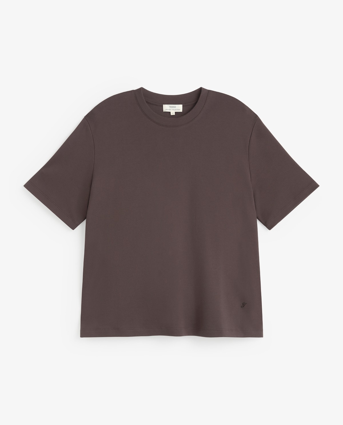 Camiseta básica manga corta en color marrón oscuro 6