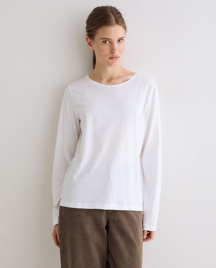 Camiseta básica manga larga en color blanco