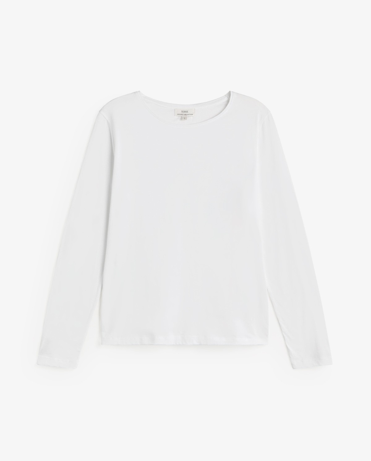 Camiseta básica manga larga en color blanco 5
